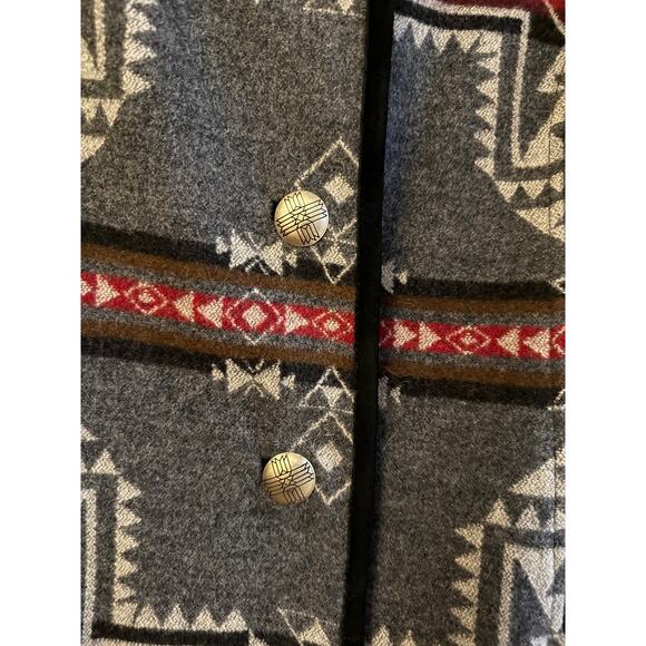 Pendleton Duster Length Southwest Patterned Virgin Wool Coat Women's Sz. L - Picture 3 of 10